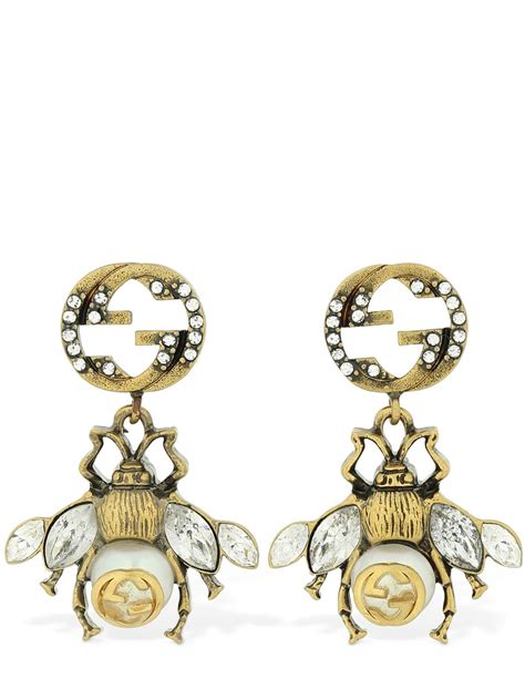 gucci bee tooth jewlery|Gucci bumble bee earrings.